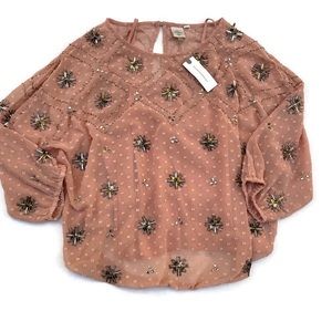 NWT Anthropologie Seen Worn Kept Beaded Blouse 4